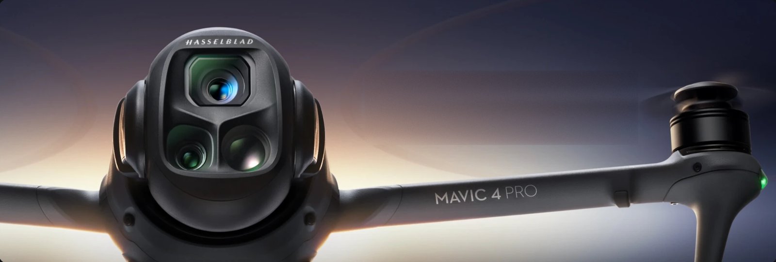 Gros plan sur la caméra Hasselblad du DJI Mavic 4 Pro